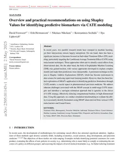 Overview and practical recommendations on using Shapley Values for identifying predictive biomarkers via CATE modeling