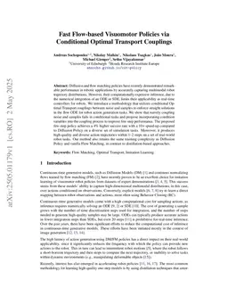 Fast Flow-based Visuomotor Policies via Conditional Optimal Transport Couplings