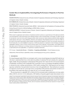 Gender Bias in Explainability: Investigating Performance Disparity in Post-hoc Methods