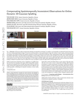 Compensating Spatiotemporally Inconsistent Observations for Online Dynamic 3D Gaussian Splatting