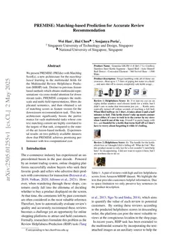 PREMISE: Matching-based Prediction for Accurate Review Recommendation