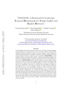 TRAVELER: A Benchmark for Evaluating Temporal Reasoning across Vague, Implicit and Explicit References