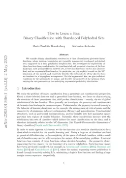 How to Learn a Star: Binary Classification with Starshaped Polyhedral Sets