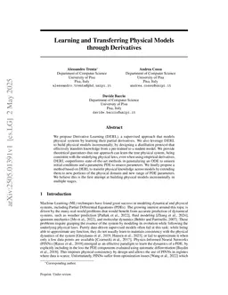 Learning and Transferring Physical Models through Derivatives