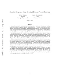 Negative Stepsizes Make Gradient-Descent-Ascent Converge