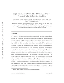 Explainable AI for Correct Root Cause Analysis of Product Quality in Injection Moulding