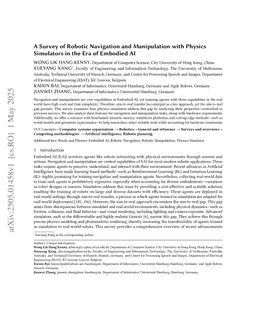 A Survey of Robotic Navigation and Manipulation with Physics Simulators in the Era of Embodied AI