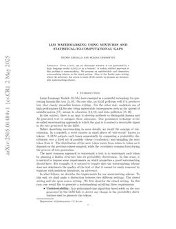 LLM Watermarking Using Mixtures and Statistical-to-Computational Gaps