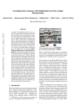 Grounding Task Assistance with Multimodal Cues from a Single Demonstration