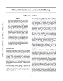 Skill-based Safe Reinforcement Learning with Risk Planning