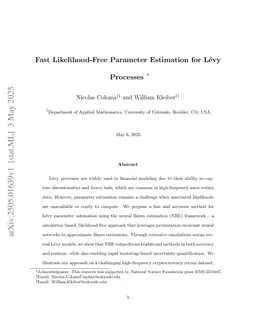 Fast Likelihood-Free Parameter Estimation for Lévy Processes