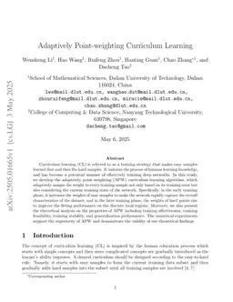 Adaptively Point-weighting Curriculum Learning