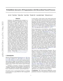 Probabilistic Interactive 3D Segmentation with Hierarchical Neural Processes