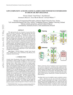 Low-Complexity Acoustic Scene Classification with Device Information in the DCASE 2025 Challenge