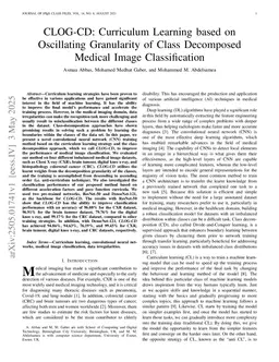 CLOG-CD: Curriculum Learning based on Oscillating Granularity of Class Decomposed Medical Image Classification