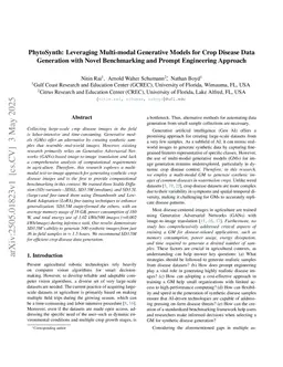 PhytoSynth: Leveraging Multi-modal Generative Models for Crop Disease Data Generation with Novel Benchmarking and Prompt Engineering Approach