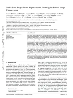 Multi-Scale Target-Aware Representation Learning for Fundus Image Enhancement
