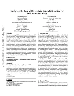 Exploring the Role of Diversity in Example Selection for In-Context Learning