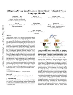 Mitigating Group-Level Fairness Disparities in Federated Visual Language Models