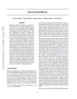 Discrete Spatial Diffusion: Intensity-Preserving Diffusion Modeling