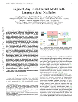 Segment Any RGB-Thermal Model with Language-aided Distillation