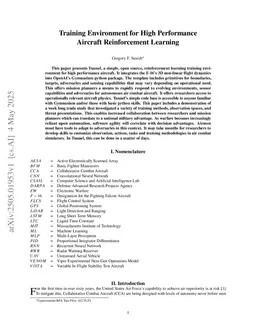 Training Environment for High Performance Reinforcement Learning