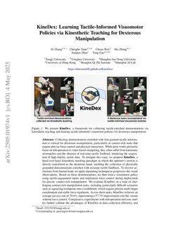 KineDex: Learning Tactile-Informed Visuomotor Policies via Kinesthetic Teaching for Dexterous Manipulation