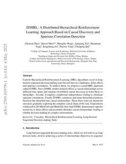 D3HRL: A Distributed Hierarchical Reinforcement Learning Approach Based on Causal Discovery and Spurious Correlation Detection