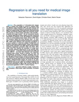 Regression is all you need for medical image translation