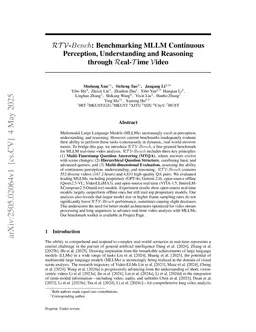RTV-Bench: Benchmarking MLLM Continuous Perception, Understanding and Reasoning through Real-Time Video