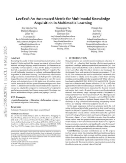 LecEval: An Automated Metric for Multimodal Knowledge Acquisition in Multimedia Learning