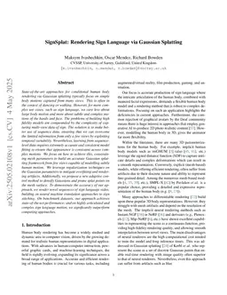 SignSplat: Rendering Sign Language via Gaussian Splatting