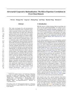 Adversarial Cooperative Rationalization: The Risk of Spurious Correlations in Even Clean Datasets
