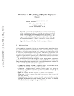 Overview of AI Grading of Physics Olympiad Exams