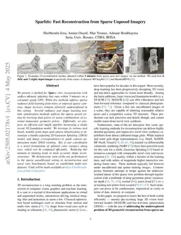 Sparfels: Fast Reconstruction from Sparse Unposed Imagery