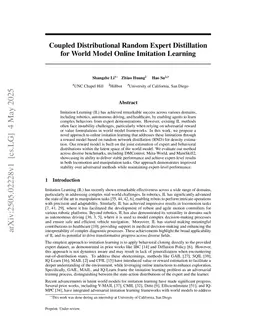 Coupled Distributional Random Expert Distillation for World Model Online Imitation Learning