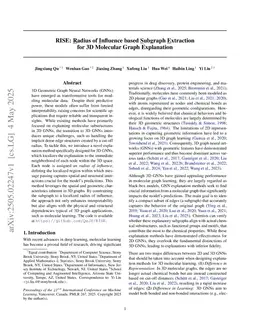 RISE: Radius of Influence based Subgraph Extraction for 3D Molecular Graph Explanation