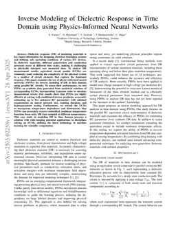 Inverse Modeling of Dielectric Response in Time Domain using Physics-Informed Neural Networks
