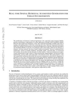 Real-time Spatial Retrieval Augmented Generation for Urban Environments