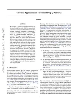 Universal Approximation Theorem of Deep Q-Networks
