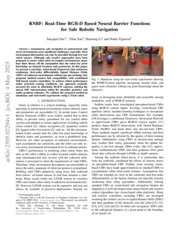 RNBF: Real-Time RGB-D Based Neural Barrier Functions for Safe Robotic Navigation