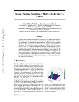 Entropy-Guided Sampling of Flat Modes in Discrete Spaces
