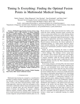 Timing Is Everything: Finding the Optimal Fusion Points in Multimodal Medical Imaging