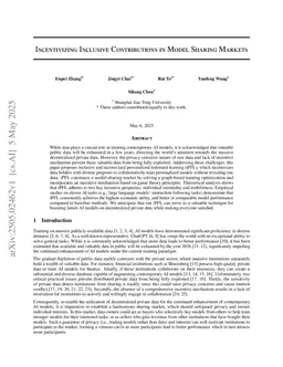 Incentivizing Inclusive Contributions in Model Sharing Markets