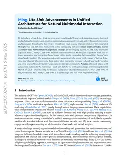Ming-Lite-Uni: Advancements in Unified Architecture for Natural Multimodal Interaction