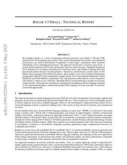 Bielik v3 Small: Technical Report