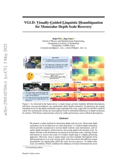 VGLD: Visually-Guided Linguistic Disambiguation for Monocular Depth Scale Recovery