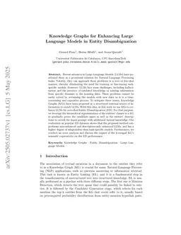 Knowledge Graphs for Enhancing Large Language Models in Entity Disambiguation