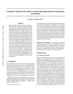 Cooperative Bayesian and variance networks disentangle aleatoric and epistemic uncertainties