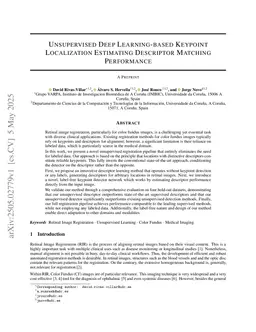 Unsupervised Deep Learning-based Keypoint Localization Estimating Descriptor Matching Performance